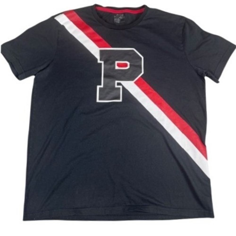 Polo Ralph Lauren T-Shirt Mens Large Performance Graphic P Stripe Black Tee